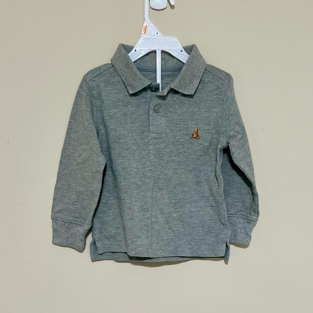 Gap Gray Long-Sleeve Polo, 18-24M